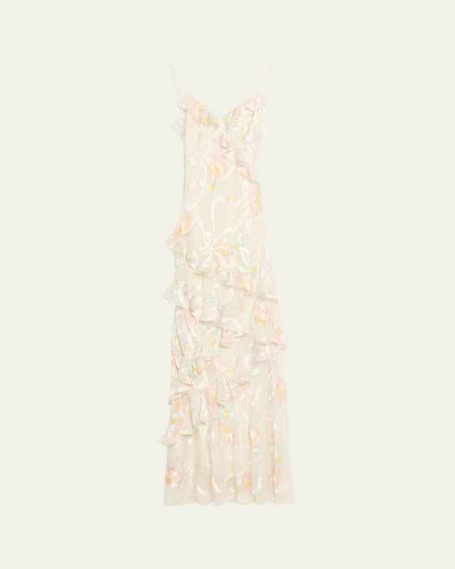 Rialto Asymmetric Ruffle Maxi Dress